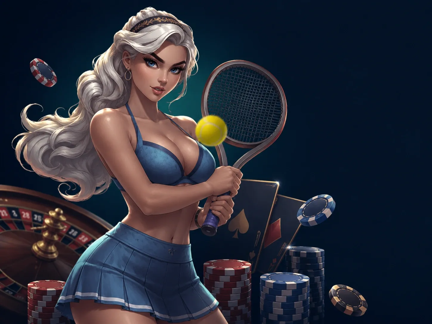 Sporty glam at the casino